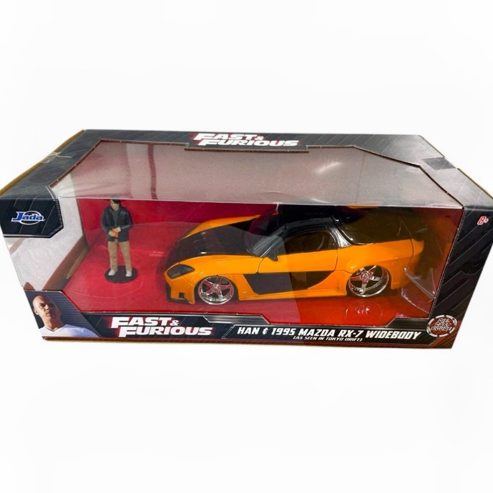 Fast & Furious Han 1995 Mazda RX-7 Widebody Jada Diecast 1:24 Car & Figure - Picture 14 of 15